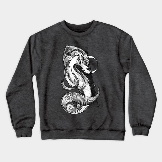 Free Spirit - Wolf Abstract Artwork Crewneck Sweatshirt by MonoMano